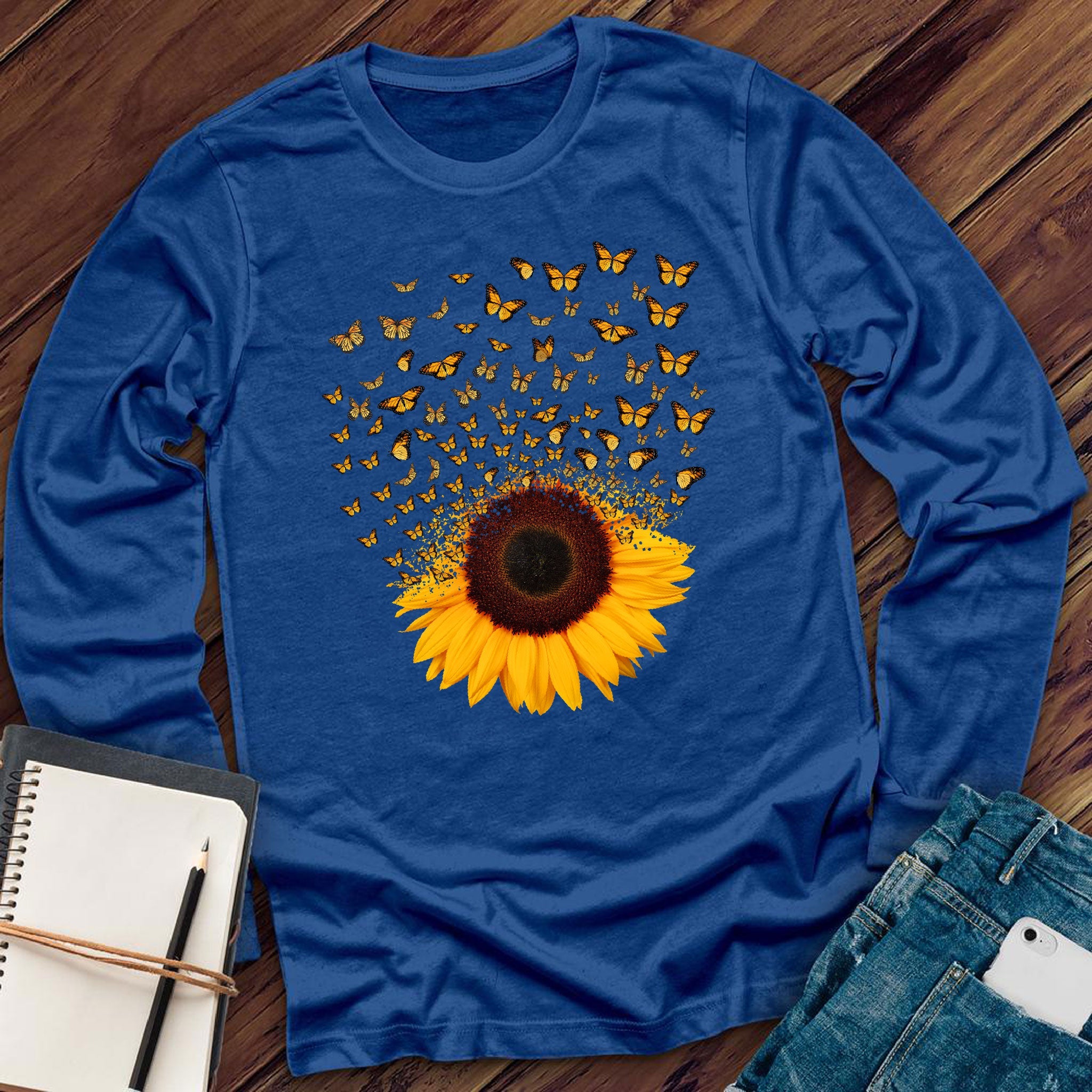 Adorable Butterfly Sunflower Long Sleeve - Love Tees