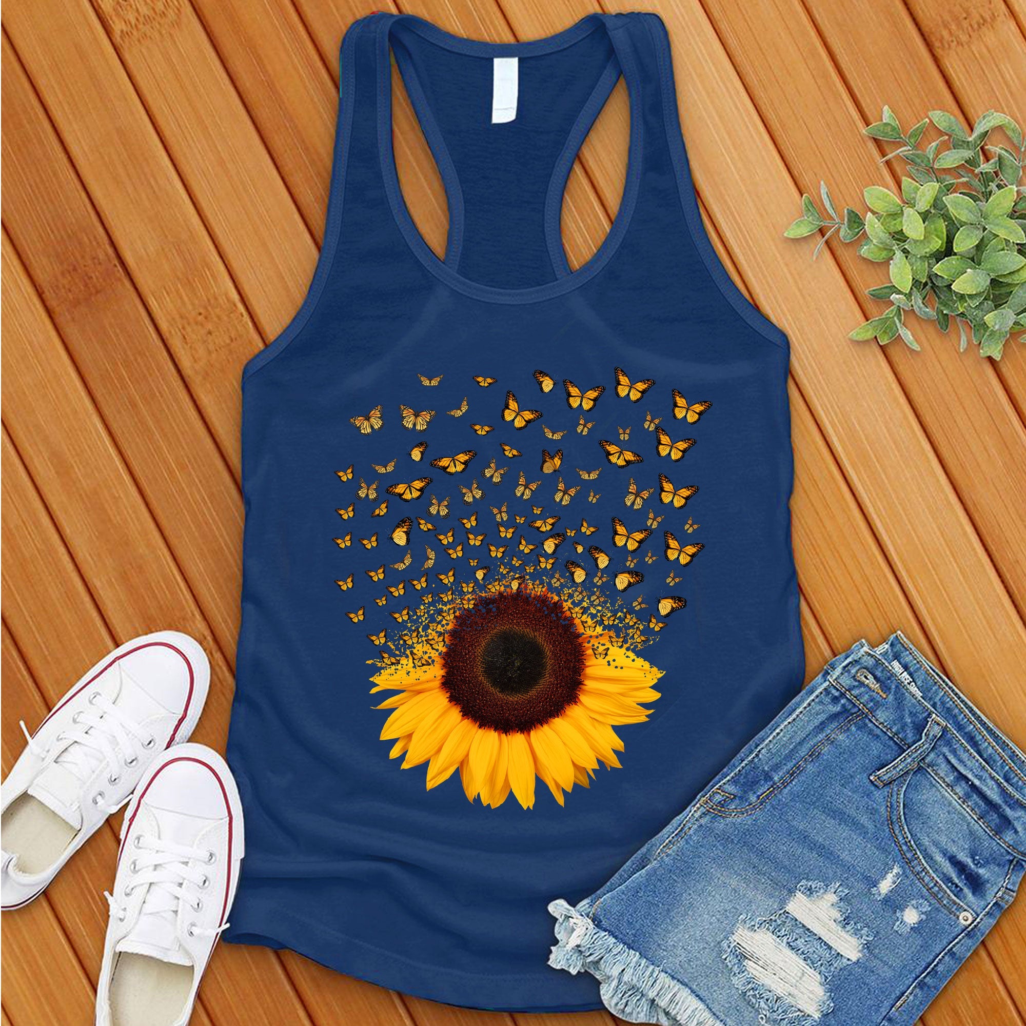 Adorable Butterfly Sunflower Women's Tank Top - Love Tees