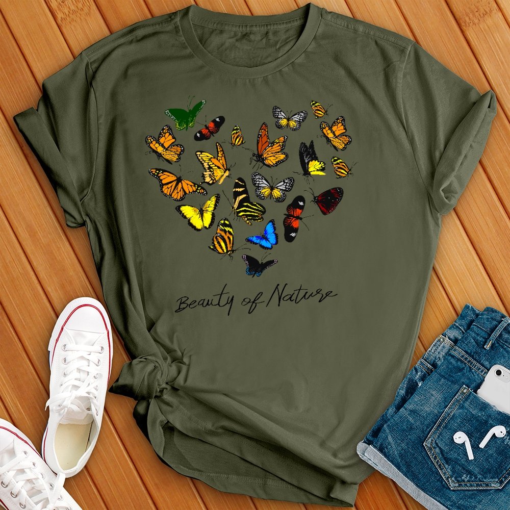 Beauty of Nature Butterfly Heart Tee - Love Tees