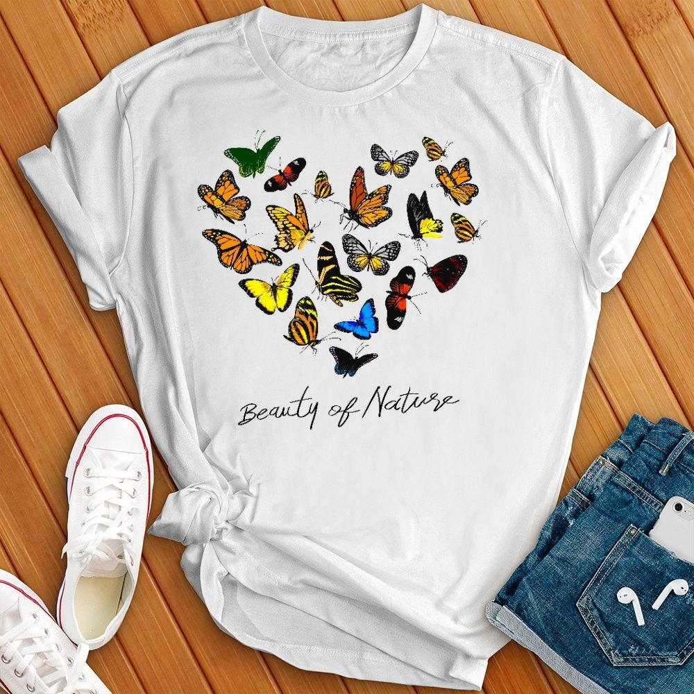 Beauty of Nature Butterfly Heart Tee - Love Tees