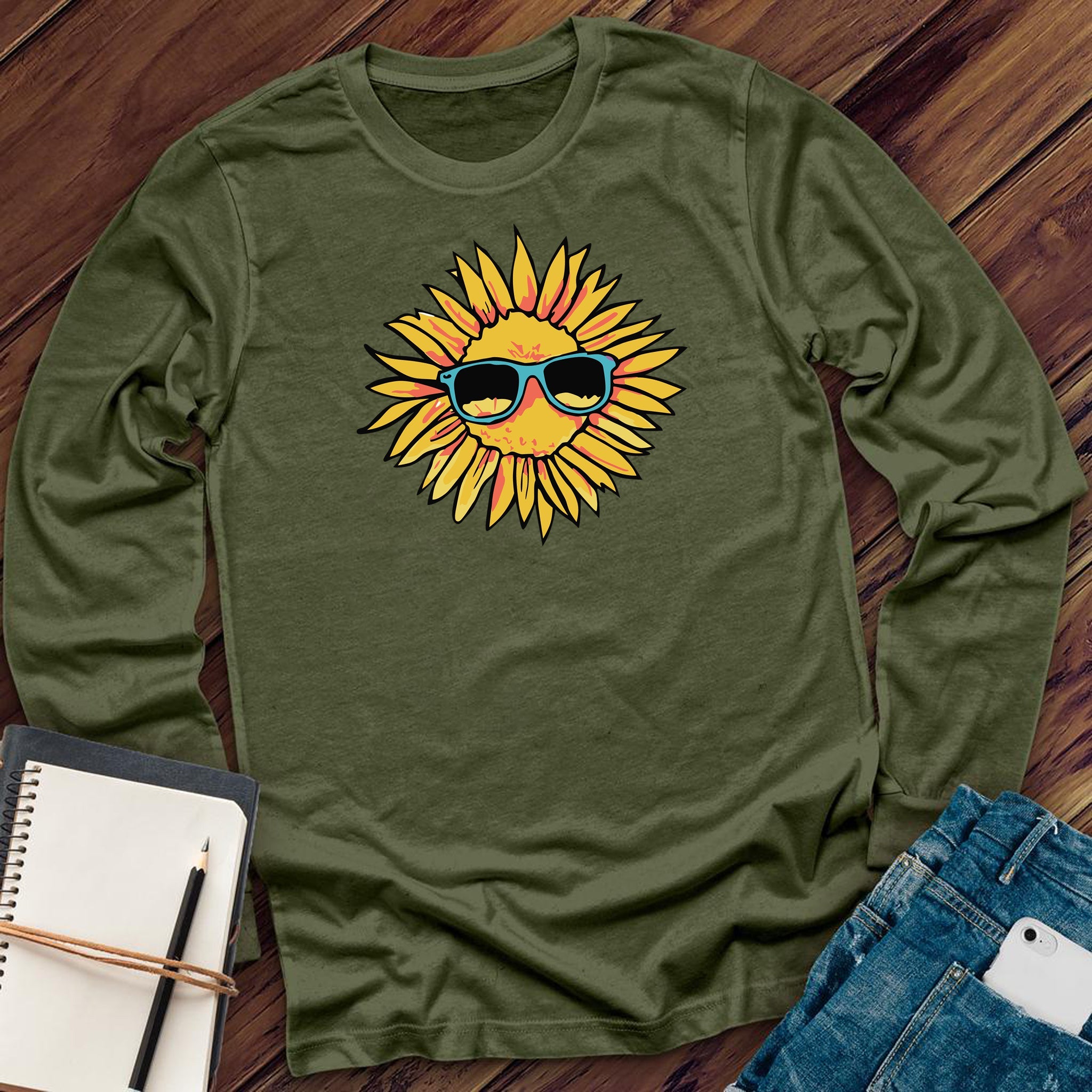 Chillin Sunflower Long Sleeve - Love Tees