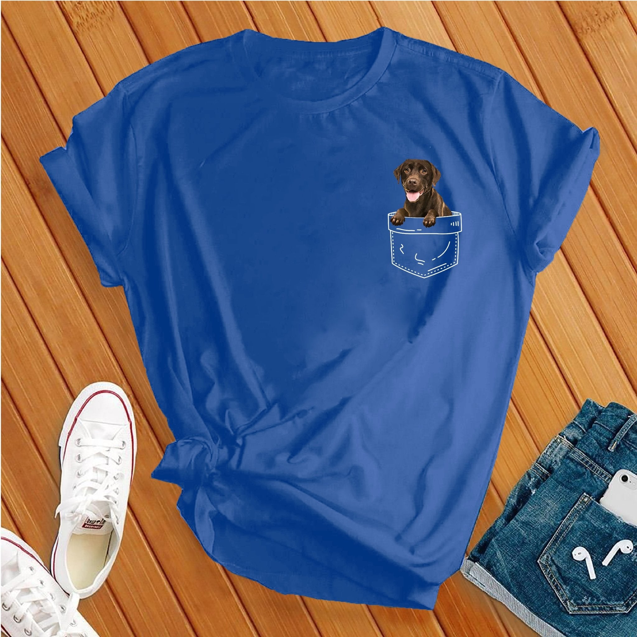 Cute Chocolate Lab Pocket Tee - Love Tees