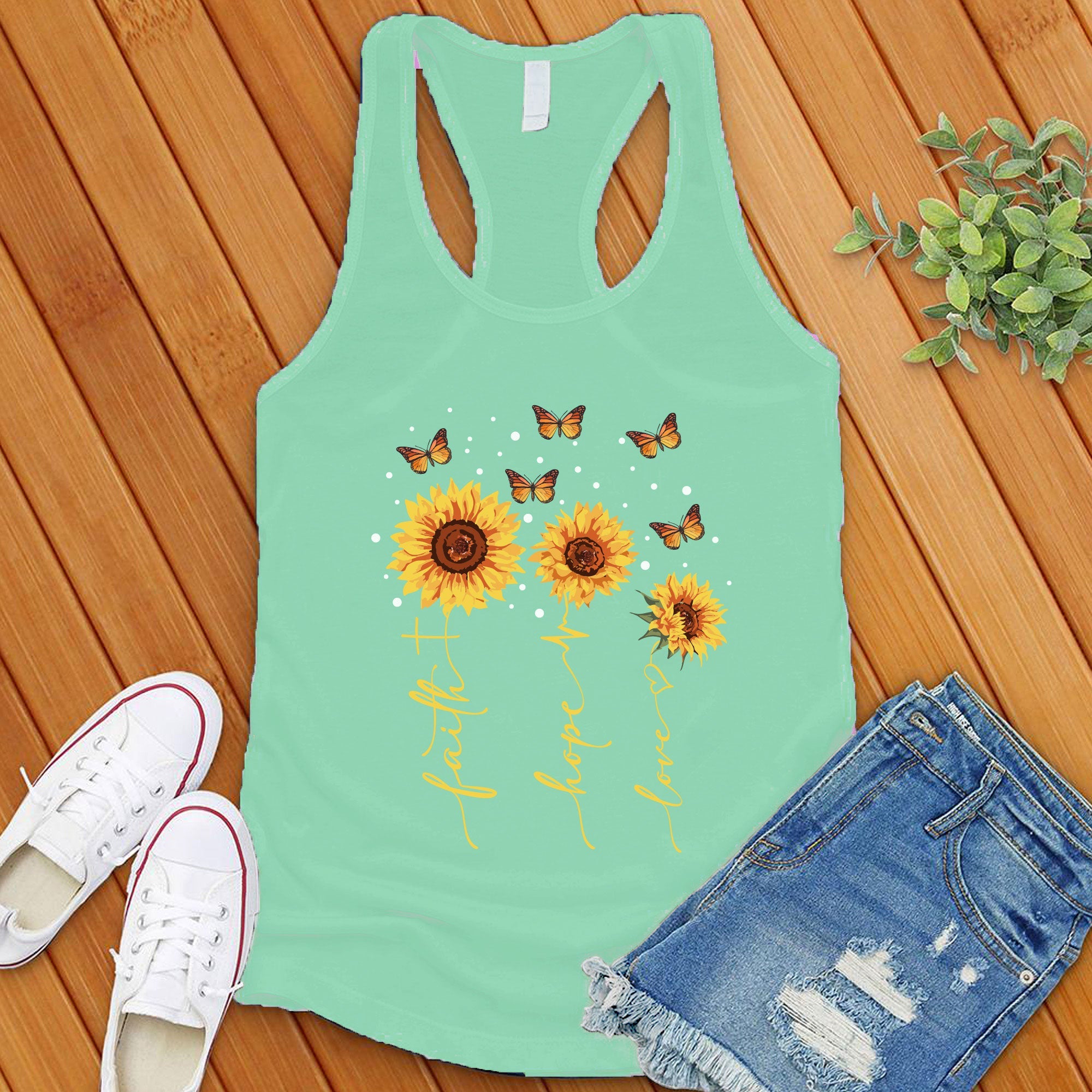 Faith Hope Love Sunflowers Women's Tank Top - Love Tees