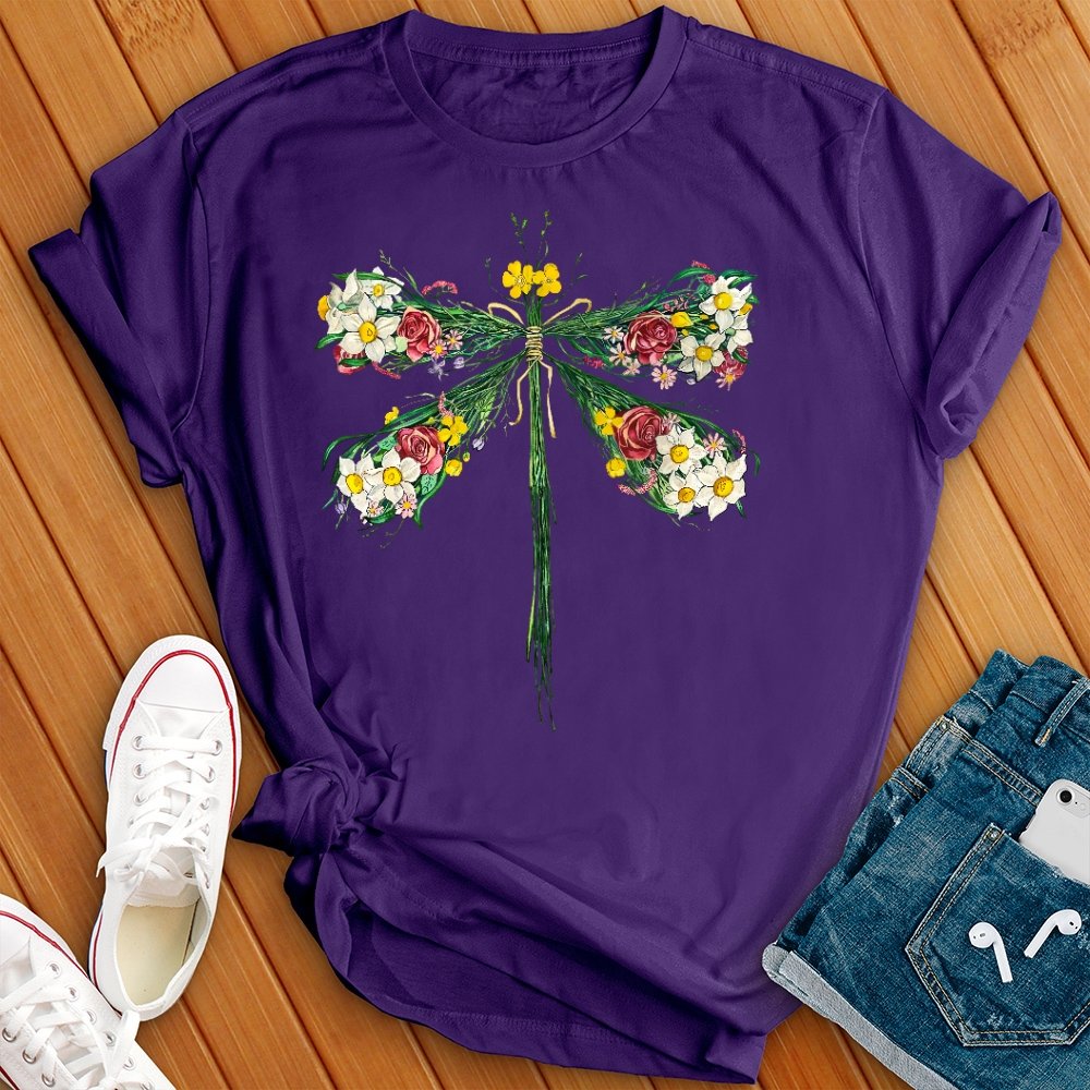 Floral Dragonfly Tee - Love Tees