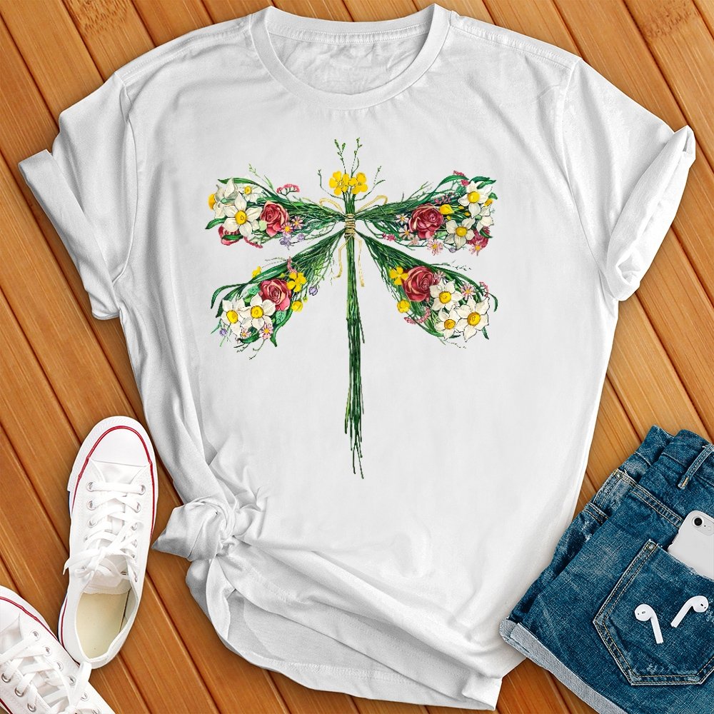 Floral Dragonfly Tee - Love Tees