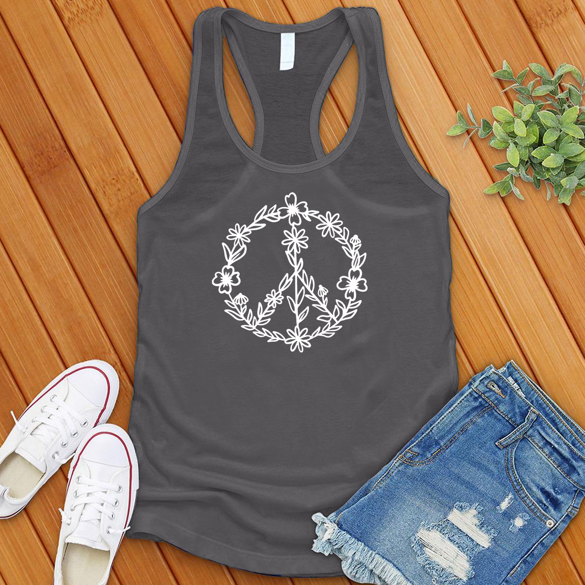 Floral Peace Women's Tank Top - Love Tees