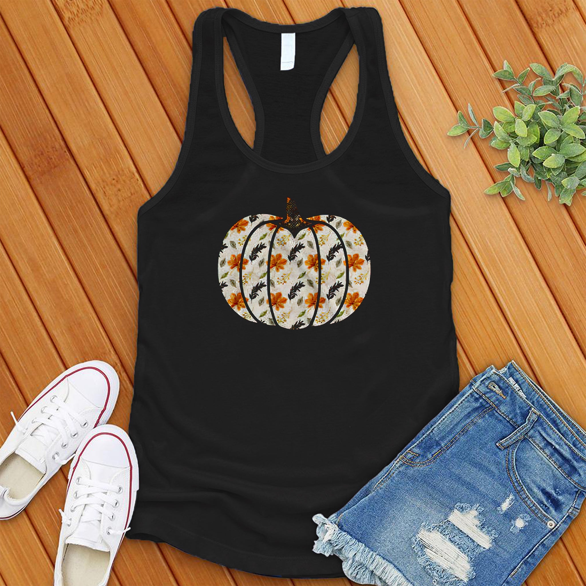 Floral Pumpkin Women's Tank Top - Love Tees