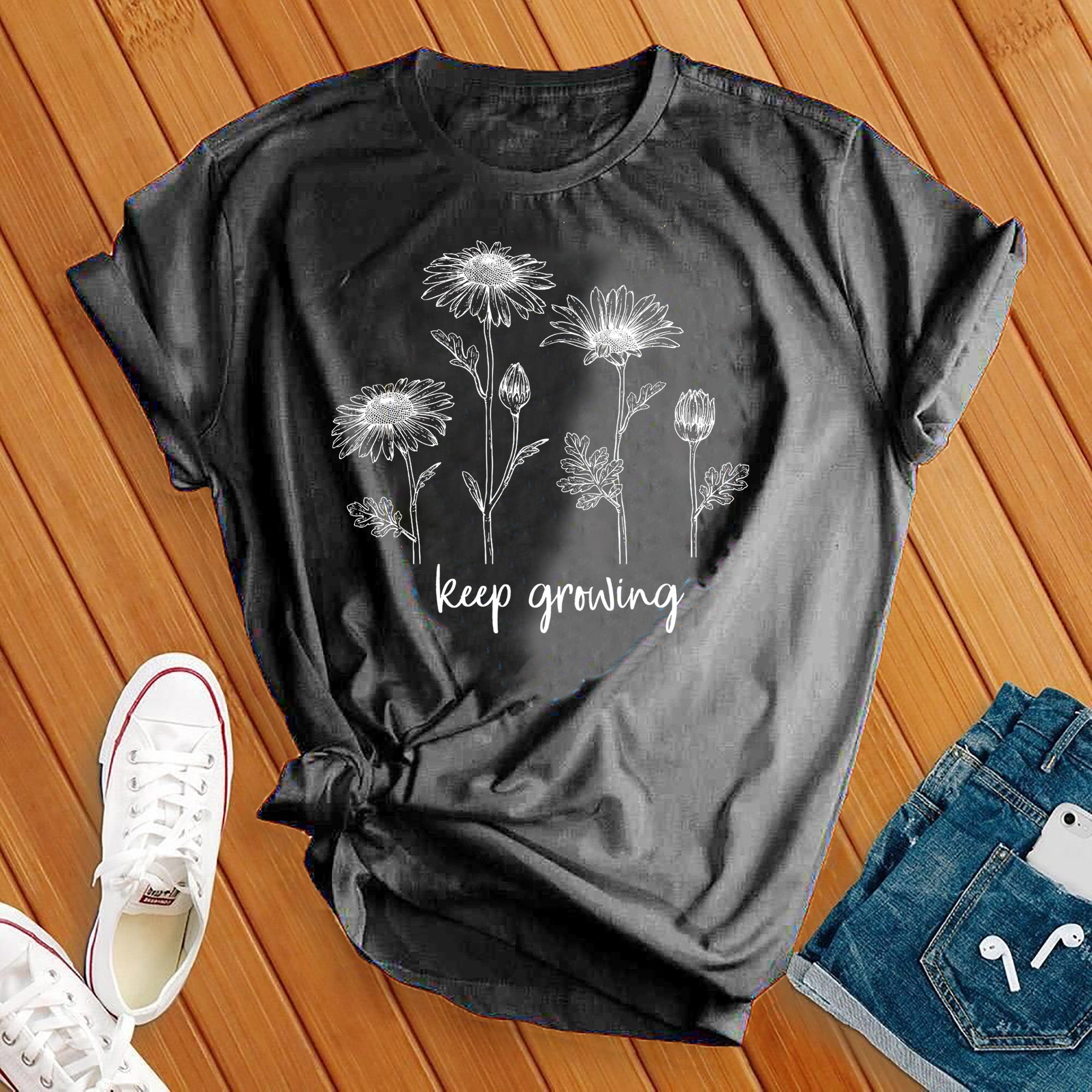 Keep Growing Inspirational Flowers Tee - Love Tees