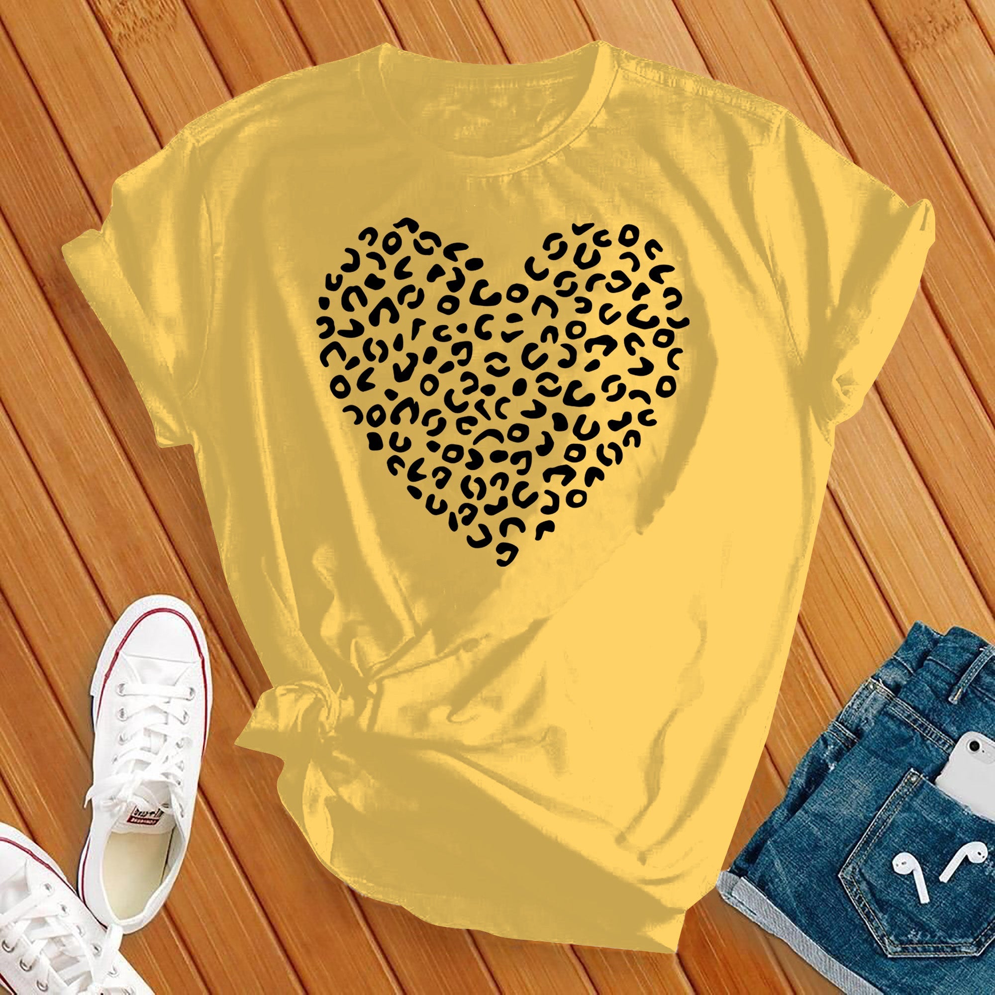 Leopard Heart Tee - Love Tees