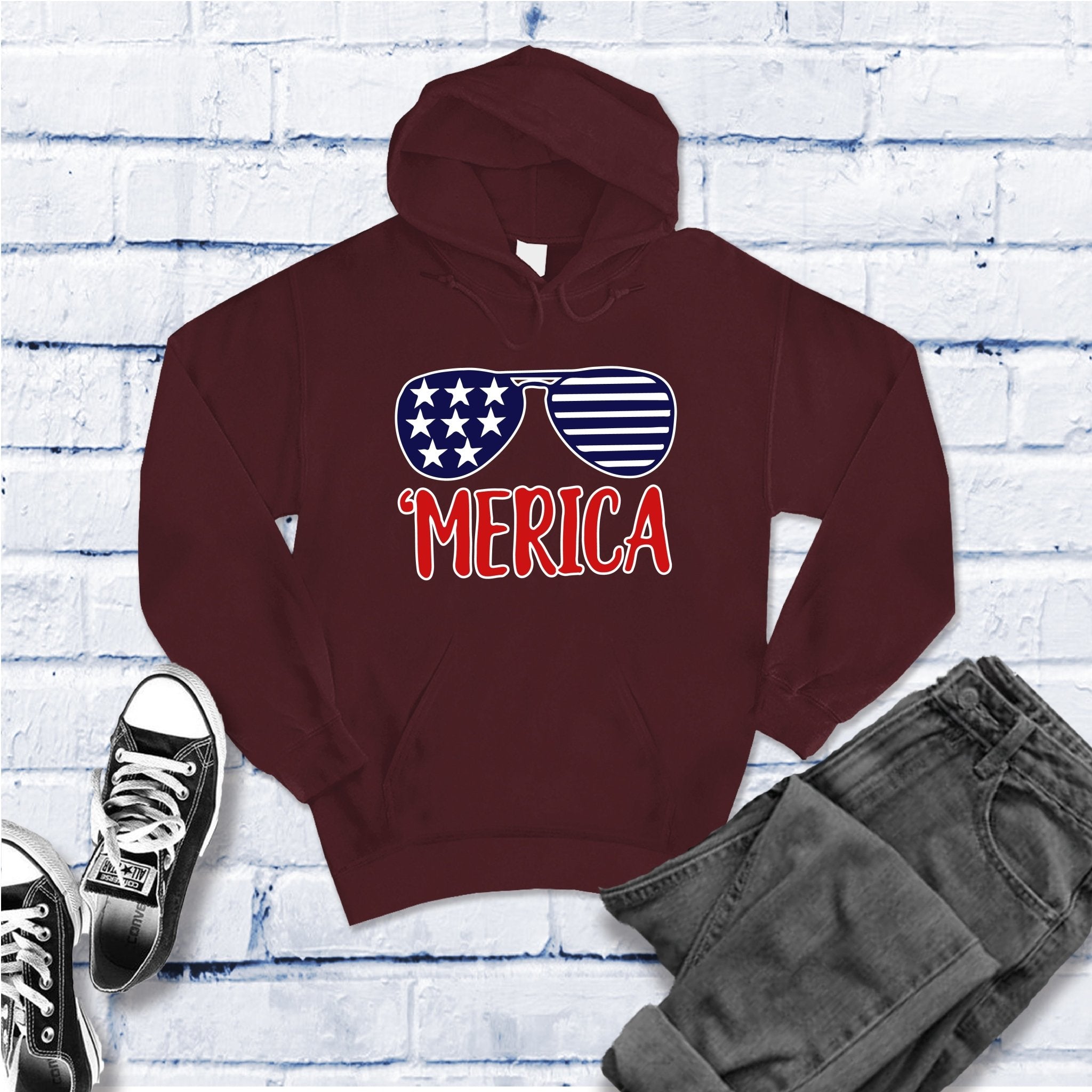 Merica Sunglasses Hoodie - Love Tees