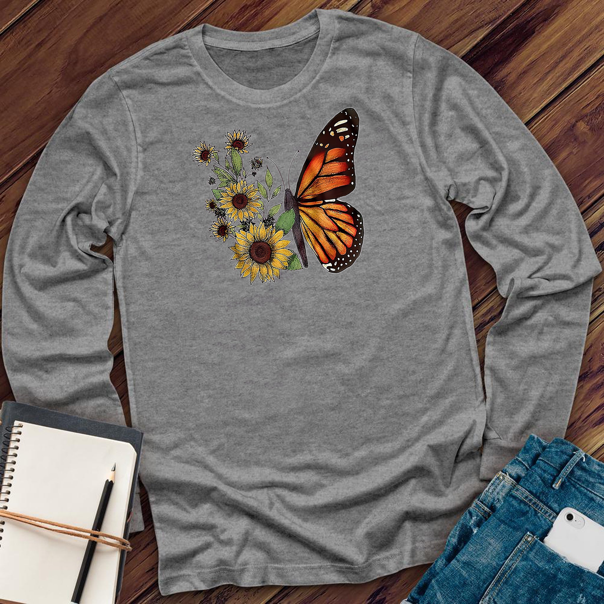 Monarch Sunflower Long Sleeve - Love Tees