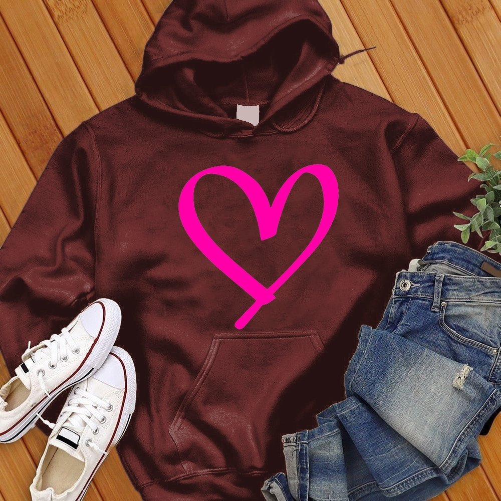 Neon Pink Heart Sweatshirt - Love Tees