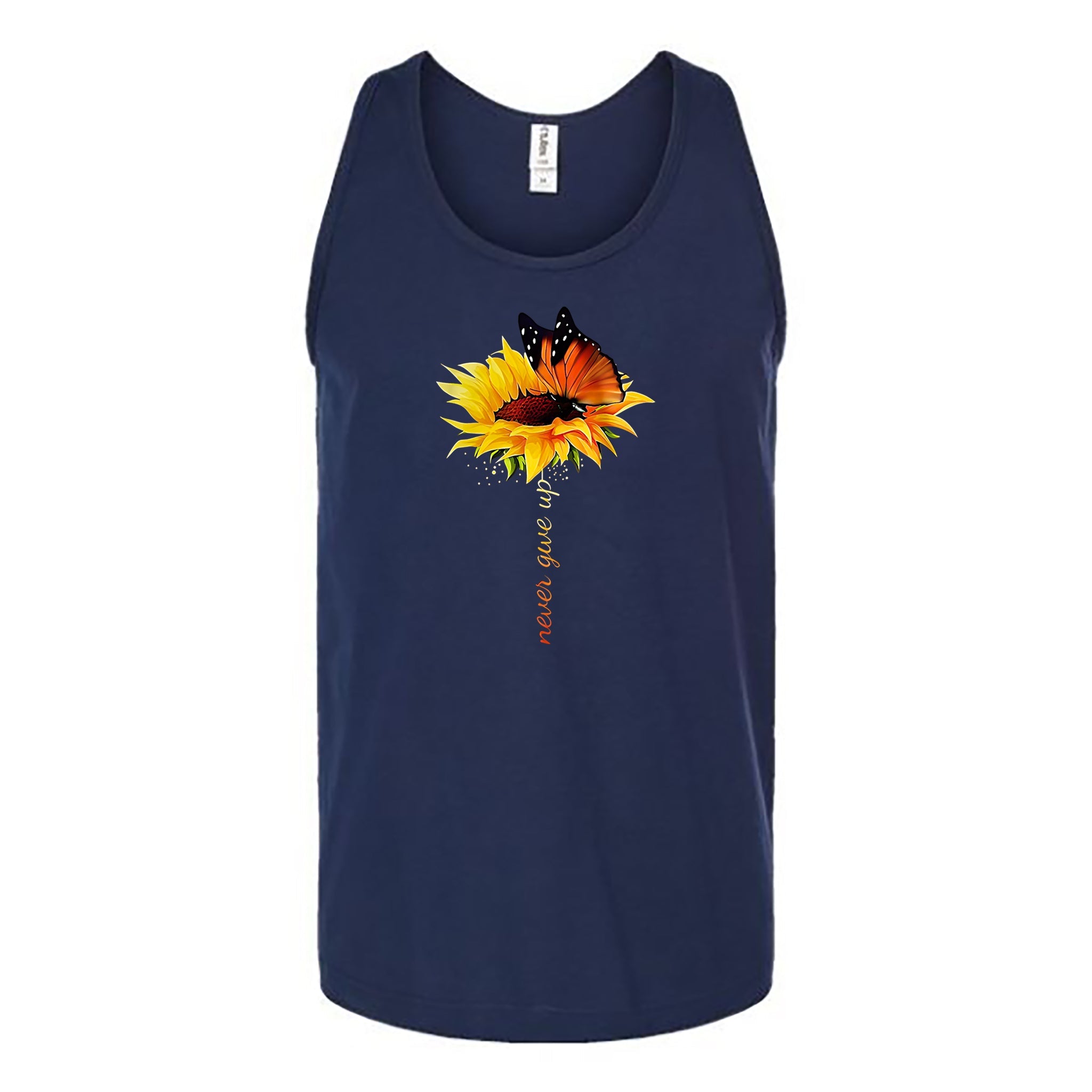 Never Give Up Flower Unisex Tank Top - Love Tees