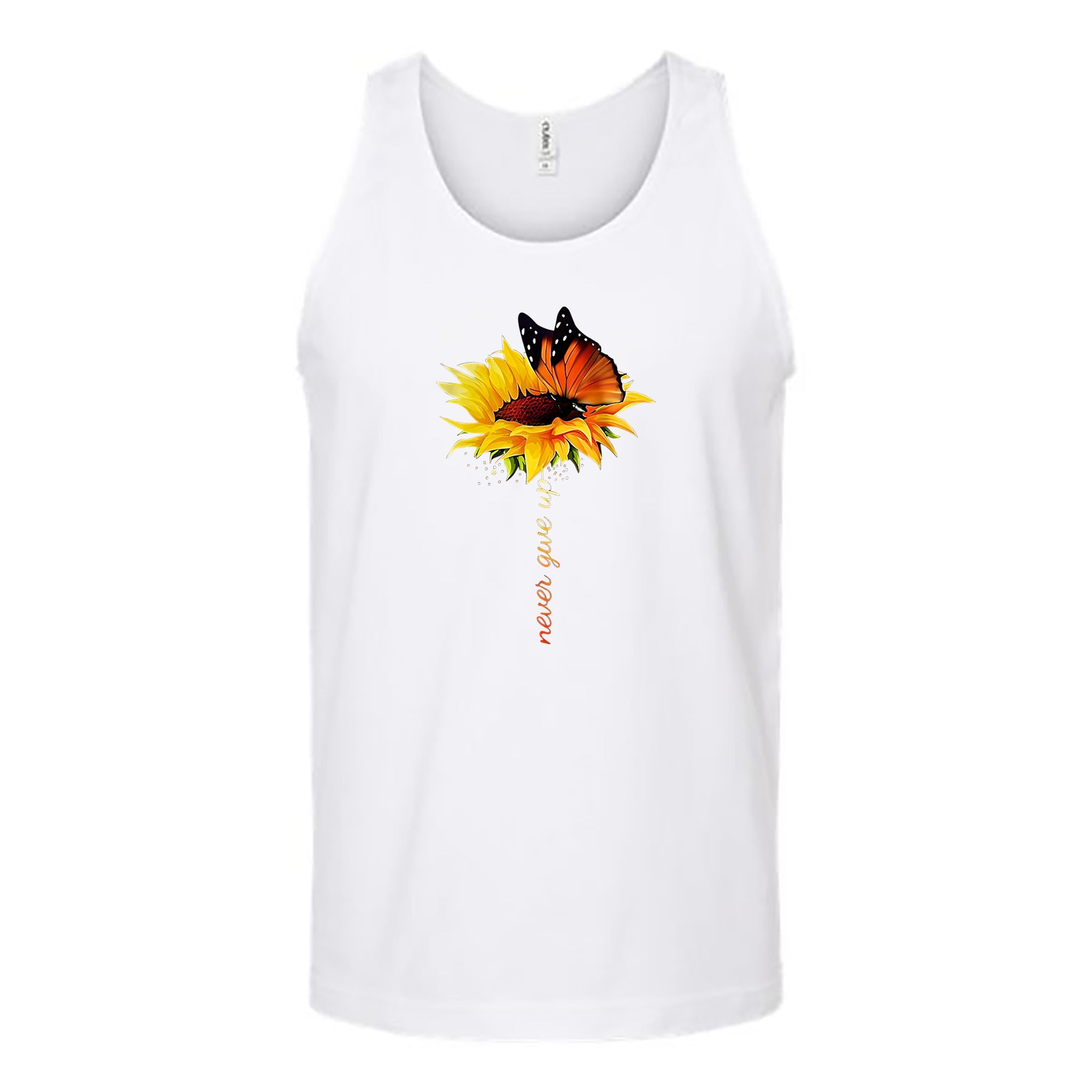Never Give Up Flower Unisex Tank Top - Love Tees