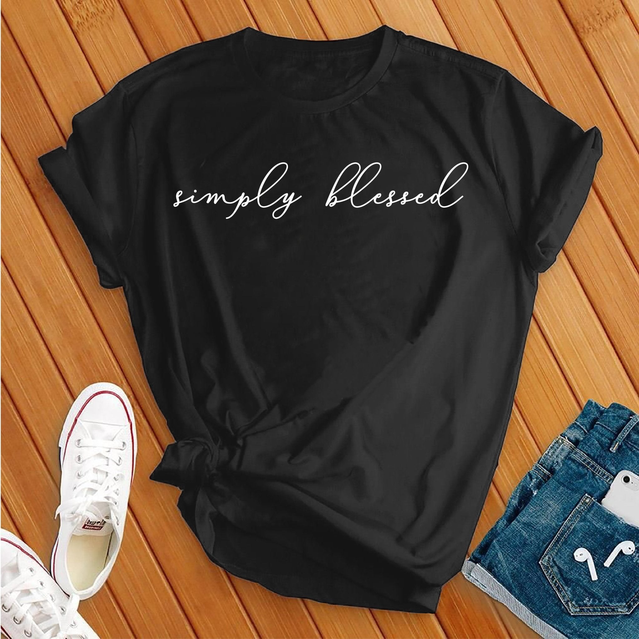 Simply blessed white Tee - Love Tees