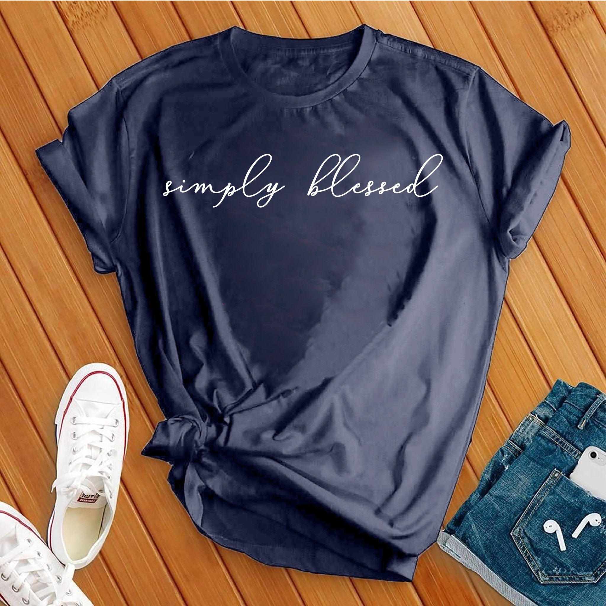 Simply blessed white Tee - Love Tees