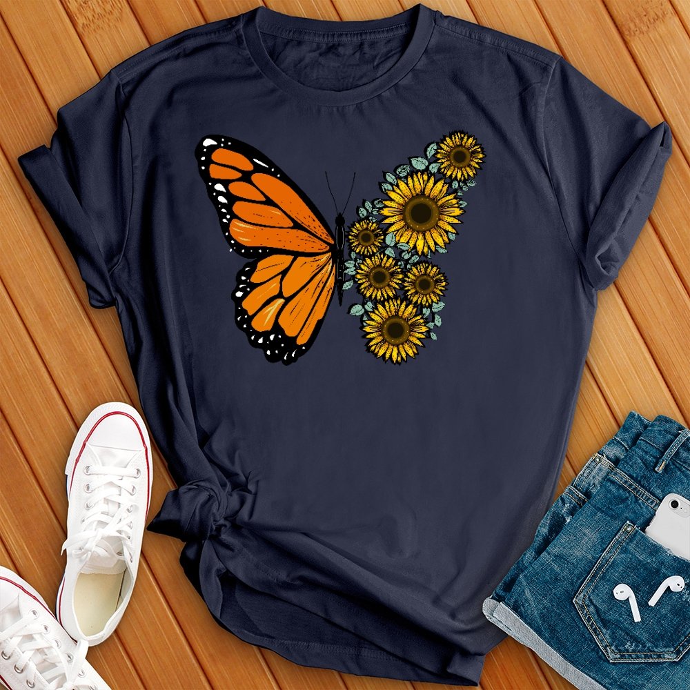 Sunflowers and Butterfly T- Shirt - Love Tees