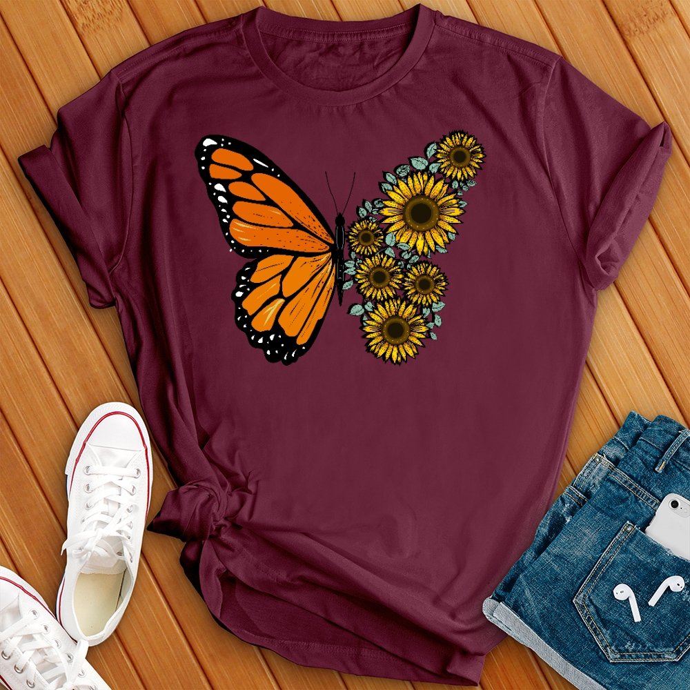 Sunflowers and Butterfly T- Shirt - Love Tees