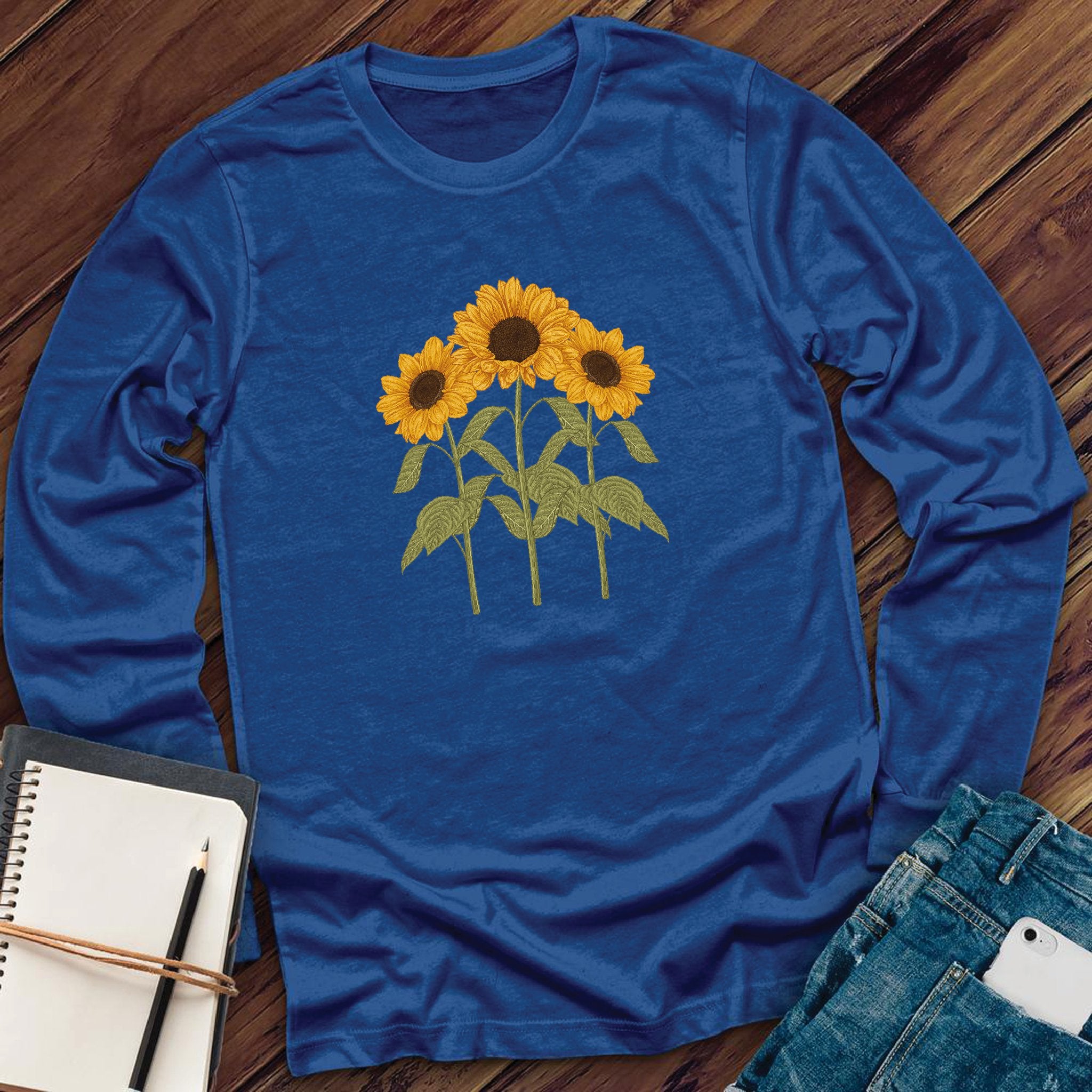 Watercolor Sunflower Garden Long Sleeve - Love Tees