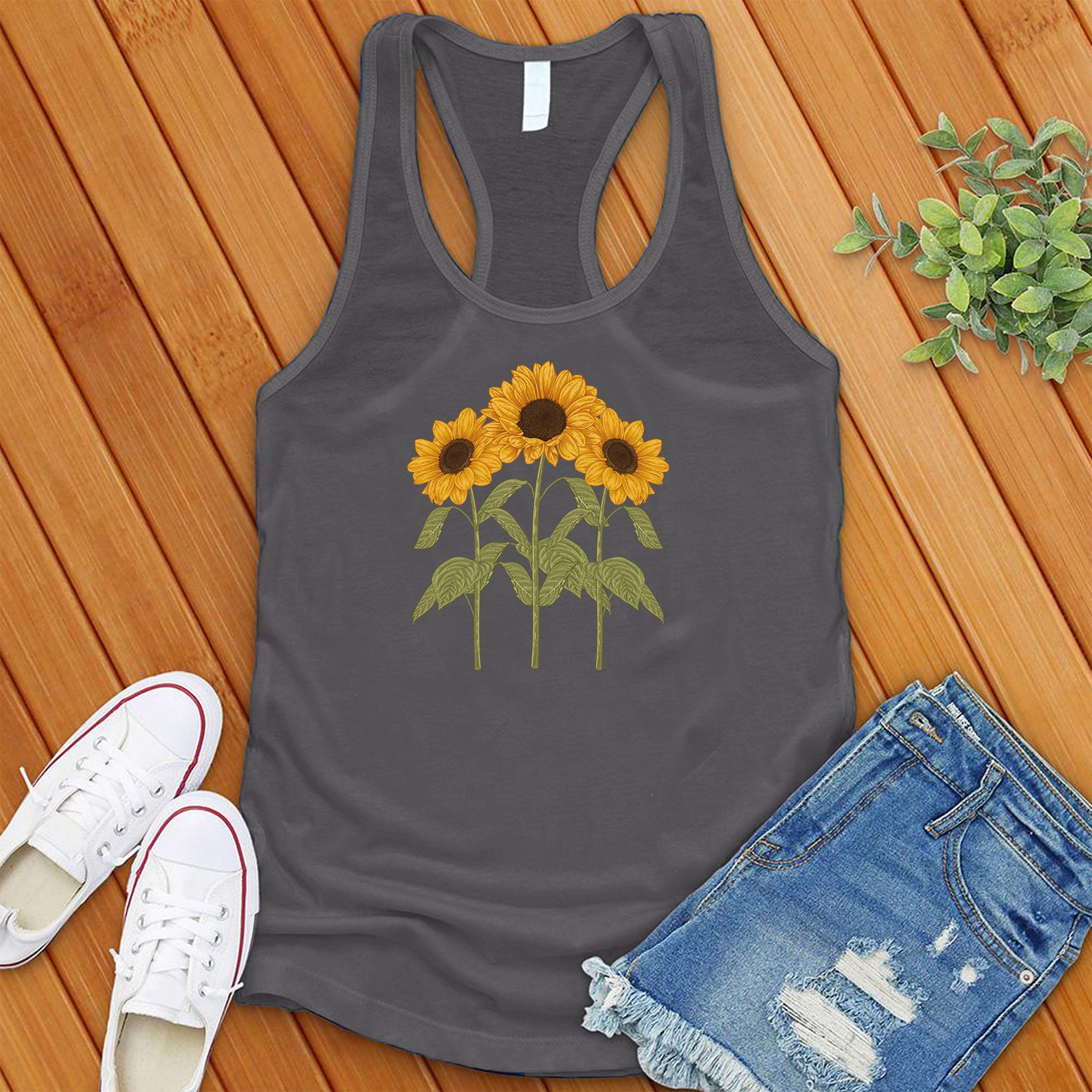 Watercolor Sunflower Garden Women's Tank Top - Love Tees