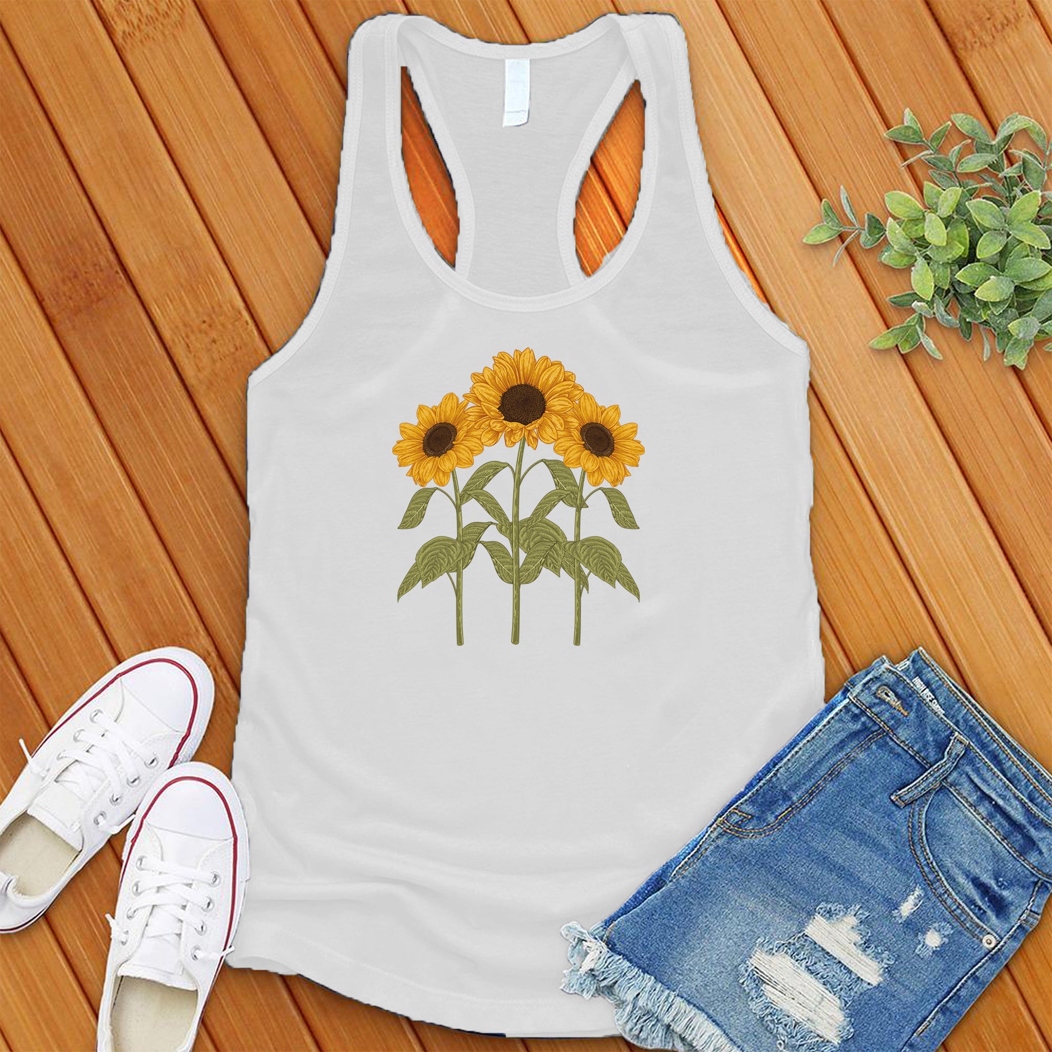 Watercolor Sunflower Garden Women's Tank Top - Love Tees